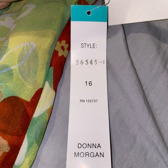 Green Floral Donna Morgan 2 Piece Set size 16 - Picture 8 of 8